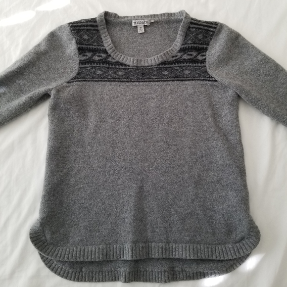 Toad&Co 100% LampsWool Girl Crew Neck Sweater Pullover Gray Charcoal Size M - Picture 2 of 10